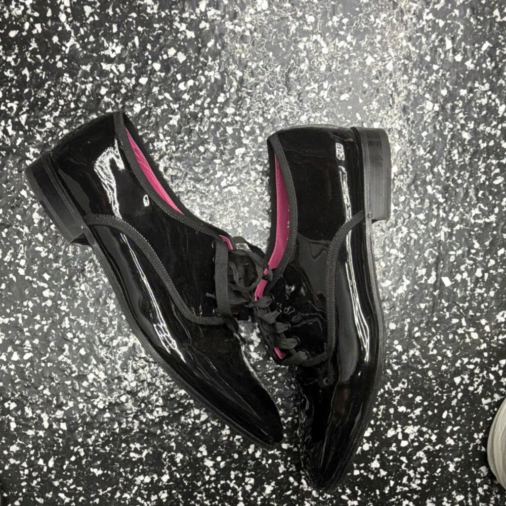 Salvatore Ferragamo Black Patent Leather Oxford Dress Shoes Men's Size 10 EE